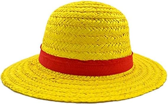 Cosplay Props, Luffy Style, Yellow, Straw Hat, Anime Goods, Men's Boyes, Adult and Children, Dress Hat, Authentic