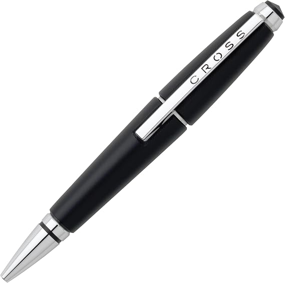 Cross Edge Jet Black Gel Rollerball Pen, Medium Point, Black Ink