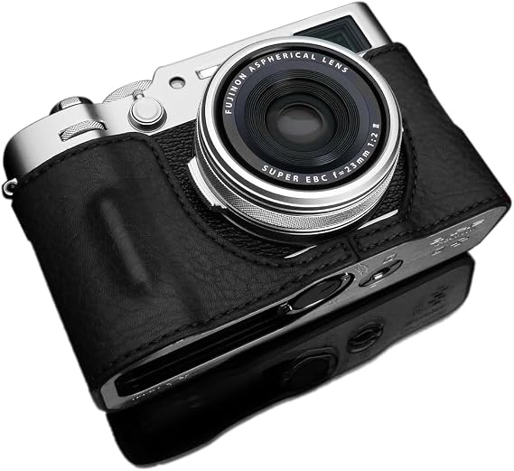 GARIZ Genuine Leather Camera Case for FUJIFILM X100VI HG-X100VIBK Black