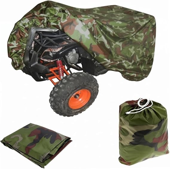 Atv Cover Waterproof Outdoor Heavy Duty, Double-Layer 4 Wheeler Cover Protection for All Season, Camouflage, L.