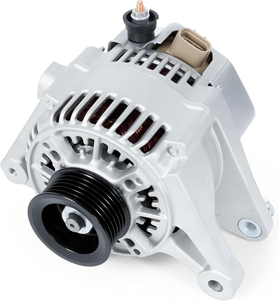Alternator Fit for Toyota Corolla 2003-2008, Pontiac Vibe 2003-2008, for Toyota Matrix 2003-2008, Celica 2000-2005, 1.8L - Replace 1022111900 13878 12V 80A 6-Groove Pulley Alternator
