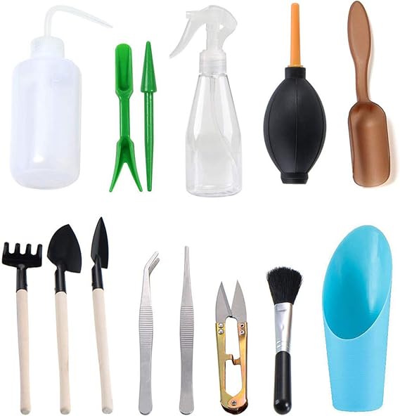 Garden Tool Set,Succulent Tools,14 Pcs Transplanting Tools Set,Plant Care Kit for Succulent Mini Gardening,Mini Garden Tools