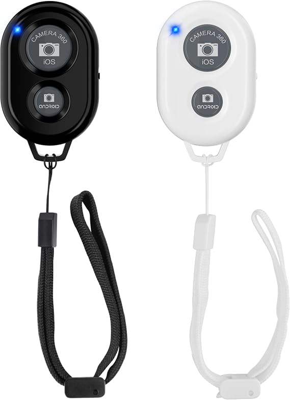 Bluetooth Wireless Camera Remote Control For Smartphones Selfie Stick Shutter Release Camera Remote Control Compatible With iPhone/Android/Bluetooth Devices (Black and Pink)