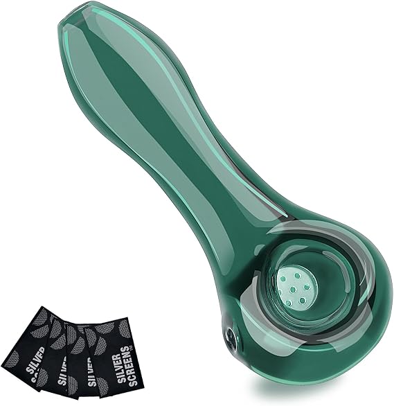 Glass Pipe with 7 Holes, Elegant Glass Spoon, Heat Resistant Glass, Easy to Clean, Gift for Friends, Colleagues, Parents, 11cm