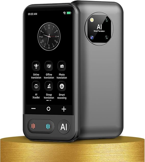 Souroyea AI Language Translator Device - Real Time AI Robot Role Play Chat Travel Tool Support 150 Languages, Online/Offline&Recording&Photo Simultaneous Voice Translation, 4.7" HD Digital Screen