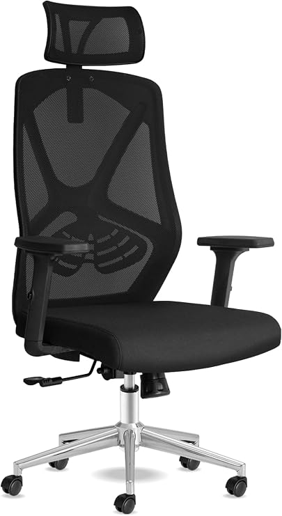 Craft Ofis Sandalyesi Baş Destekli Ergonomik Çalışma Koltuğu Kumaş (Siyah)