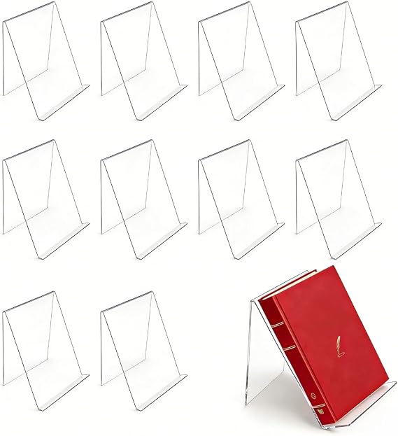 12 Pcs Acrylic Book Display Stand 6x4 Clear Easel Holder Racks