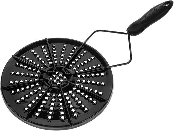 Induction and Heat Cooking, Handle Kitchen Cooktop Home Heat-Proof Enamel Hob Adapter Plate Diffuser with Black Sturdy Heat Transfer Disk for Efficient Simmering