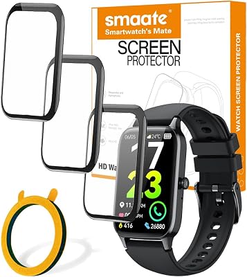 3D Screen Protector Compatible with P97 1.57 inches Soudorv Fitness Tracker Smartwatch, PMMA, Full Coverage, 3 Pieces