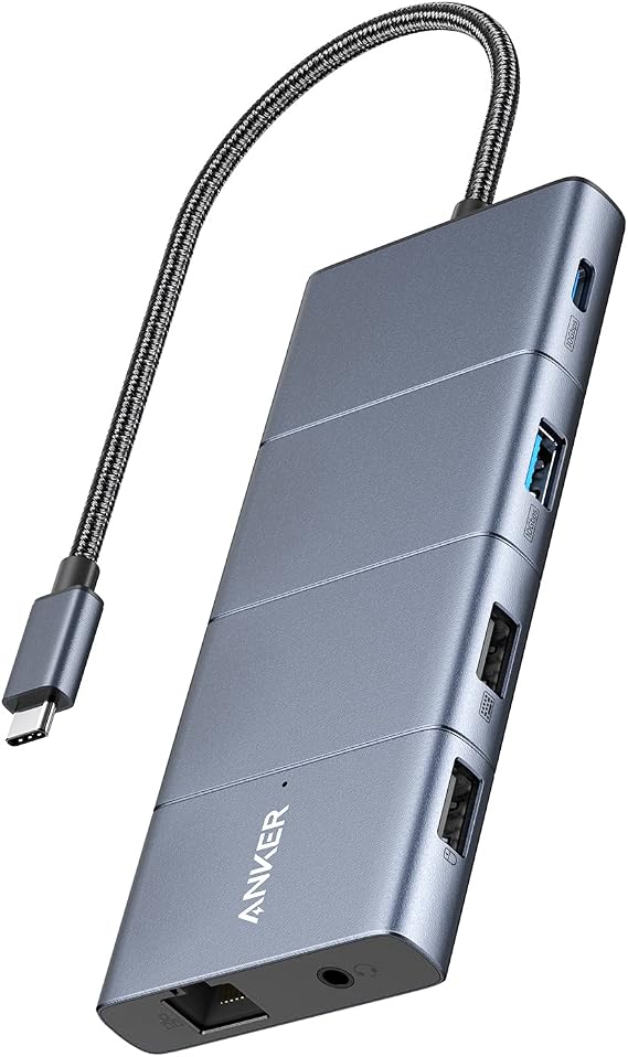Anker Innovations A83880a1 Hub Di Interfaccia USB TipO-C 10000 Mbit/s Grigio (Anker 565 11-Port USB C Hub External Gra)