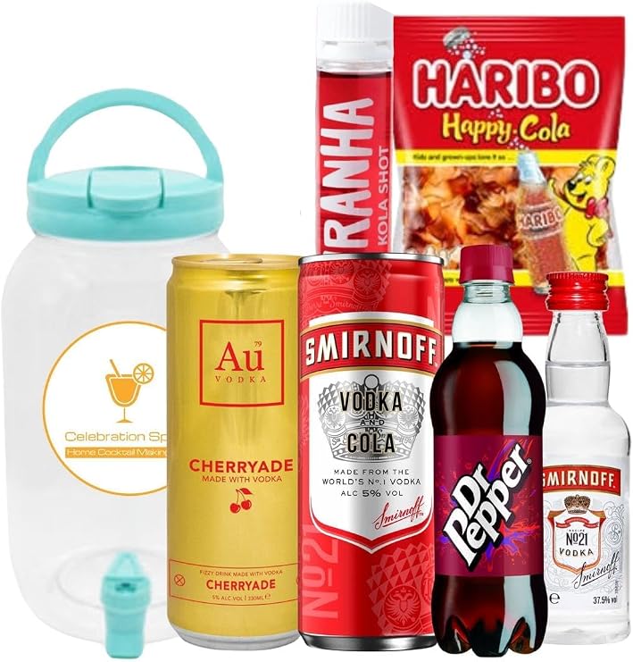 Celebration Spirits ChugJug XL Cherry Cola Flavour | Home Cocktail Making Kit | 3L Drinks Dispenser with Tap