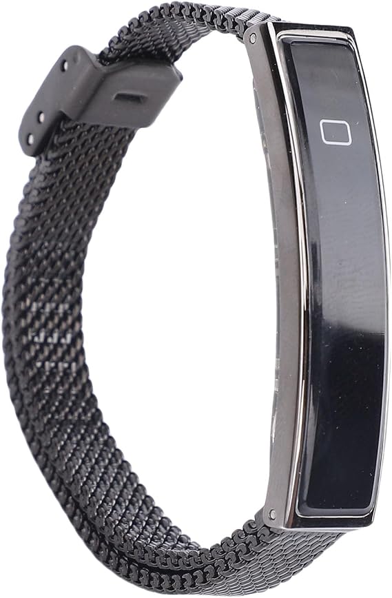 Smart Bracelet, Stylish Steel Smart Band with Incoming Call Reminder and Step Counter, Fitness Tracker for Men Women (Black) (Black)