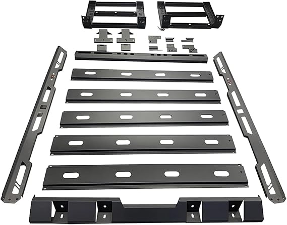 2/4 Door Steel Roof Rack W/LED Light Luggage Rack with Climbing Ladder Mount Cargo Basket Compatible for Wrangler JK JL BJ40