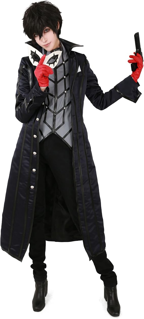 miccostumes Men's Costume Anime Thief Cosplay Black Ankle-length Tailcoat Shirt Gloves and Eye Covering