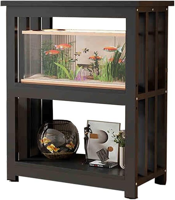 5 10 20 30 40 Gallon Fish Tank Table, Fish Tank Display Stand for Home Office Aquarium, Aquarium Cabinet for Multiple Tanks, Reptile Stand,Light Coffee,40x30cm(15 3/4