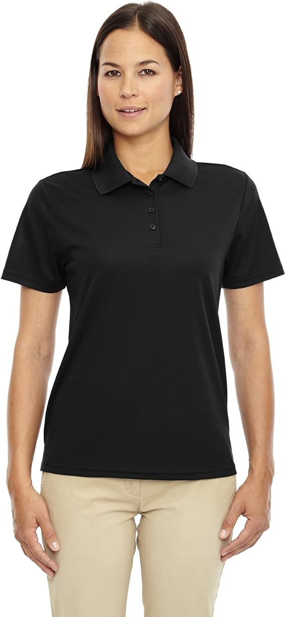 Core 365 Pinnacle Ladies Performance Short Sleeve Polo Shirt. 78181 - X-Large - Black