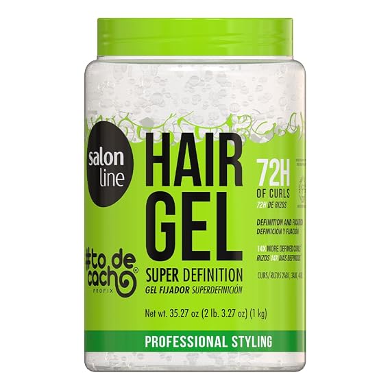 Salon Line, Curly Hair Gel, Gelatin for Hair Super Definition, Vegan Wavy, Curly & Coily Hair, 35,27 Oz