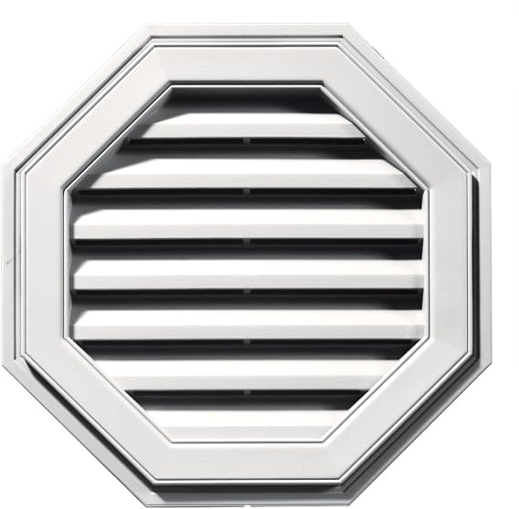 Builders Edge 120012222117 22" Octagon Vent 117, Bright White