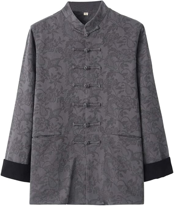 Jacquard Kung Fu Jacket, Cotton Linen Tai Chi Uniform Men Chinese Clothes Wing Chun Clothes