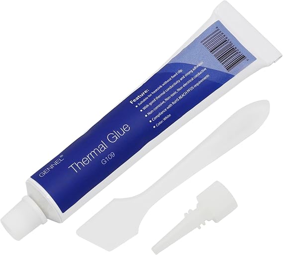 G109 1.2oz 35g Thermal Conductive Glue, Heat Sink Silicone Adhesive | Heatsink Plaster, Silicone Viscous Adhesive Compound for LED GPU MOSFET 3D Printer Chipset IC High Performance 1.5W/m-K