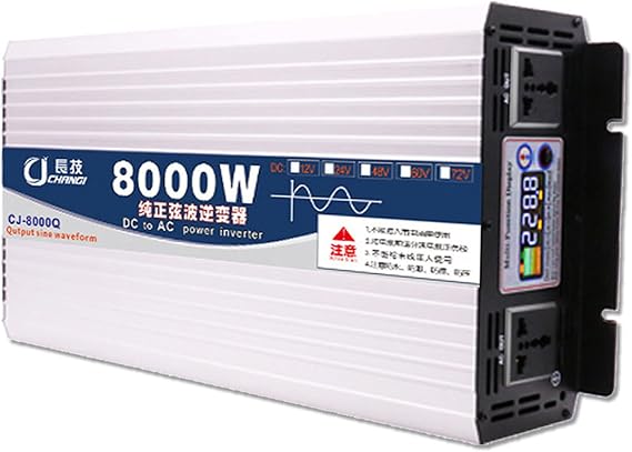 6000W 8000W 10000W 12000W Pure Sine Wave Inverter, 12V/24V/48V/60V/72V DC to 110V/220V AC Power Inverter Converter for Home,RV,Truck,Off-Grid Solar,8000W-12Vto110V