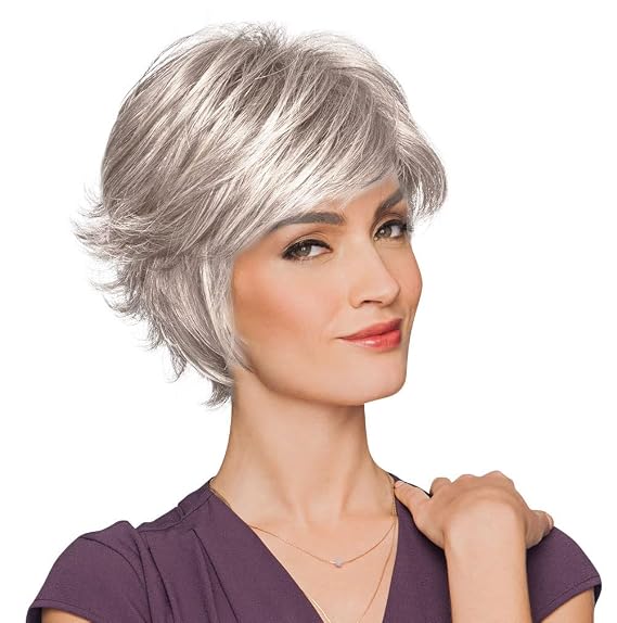 GABOR Gala Short Textured Wig by Hairuwear, Large Cap, 305C Sugared Smoke