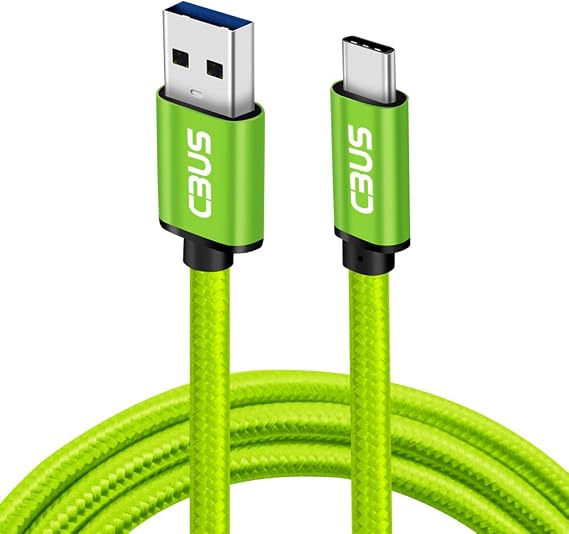 CBUS 10ft USB A to USB C Cable Fast Charging Braided for Samsung Galaxy S26/S25/S24 Ultra/Plus/FE, A56 5G, A36 5G, A26 5G, A17 5G, A16 5G, Moto G Power/Stylus/Play, TCL 50/40, Pixel (Green)