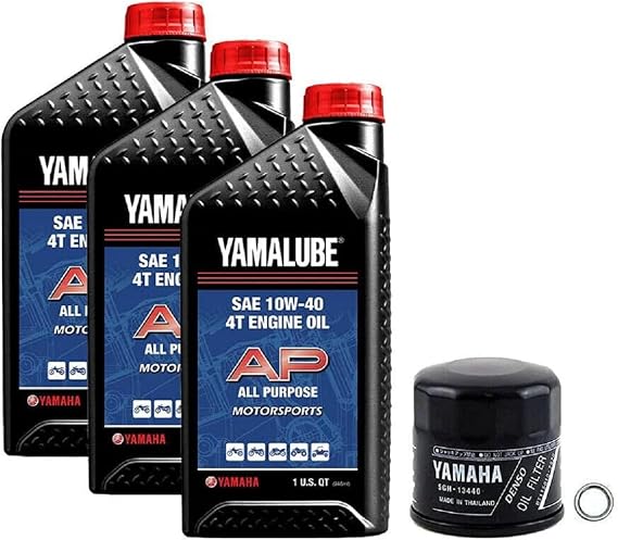 Yamaha Bruin 350 4x4 (2004-2006) all Models AP Oil Filter Change Kit Yamaha Part# 5GH-13440-72-00, 3 Quarts All All Purpose LUB-10W40-AP-12