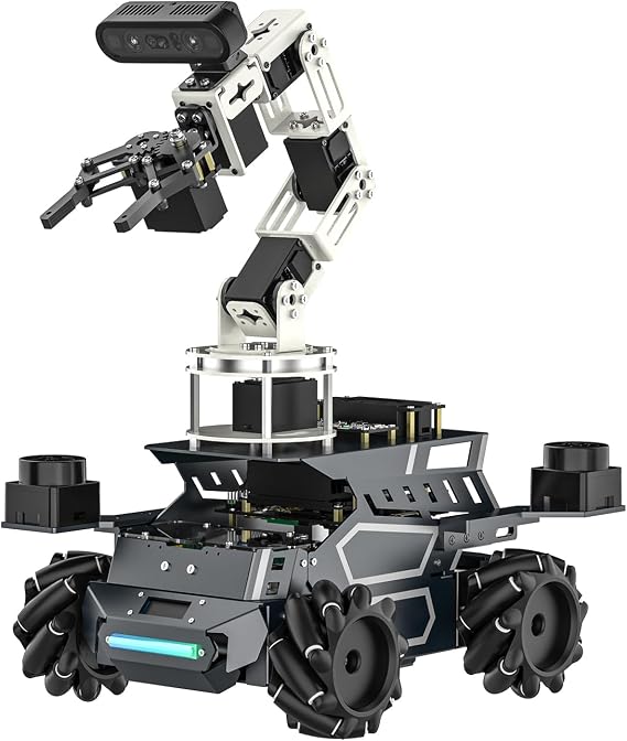 Yahboom ROS2 Robot Kit with Jetson Orin NX 16GB Super Large AI Model with 6DOF Robotic Arm,7-inch HD Display,AI Voice Interaction Module Provides AI VisionApp Control