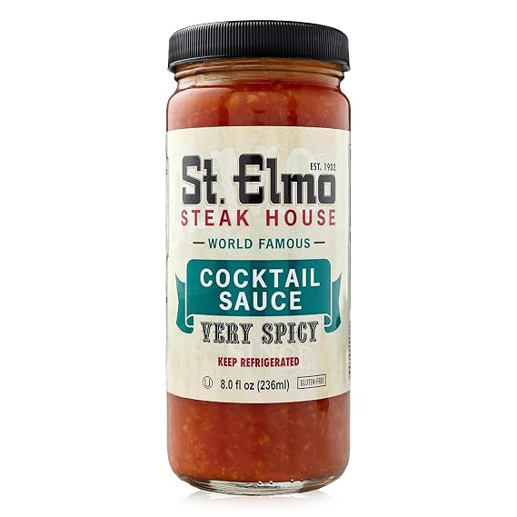 St. Elmo Cocktail Sauce, Extra Spicy Seafood Sauce and Cocktail Sauce for Shrimp, 8 Fl Oz