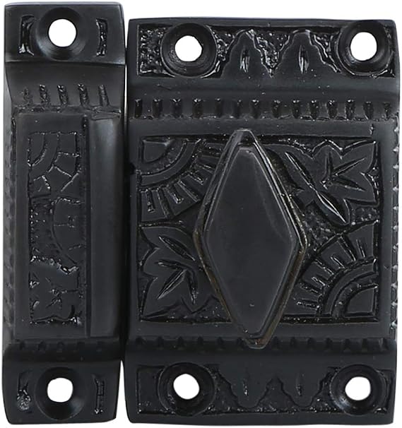 Oil Rubbed Bronze Brass Cabinet Latch, Ideal for Cabinet Closet Kitchen Doors, Antique Cabinet Diamond Latch