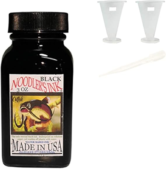Noodler's Black Waterproof Fountain Pen Ink - Bulletproof,3 ounce With 2pcs ink container (1)