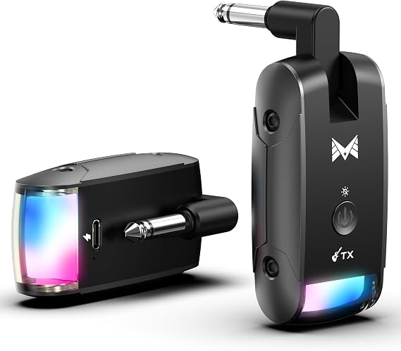Wireless Guitar System - 230FT Range, 12H Battery, RGB Lights, Low Latency