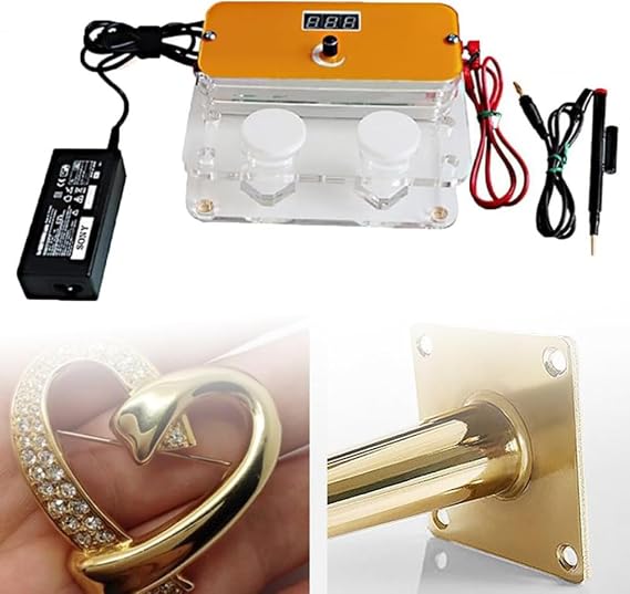 Plating Machine Gold Plating Kit, Gold Plating Kit - Plating Machine Jewelry Processing Tools with Electroplating Pen for Silver, Gold, Rose Gold Electroplating Kit 