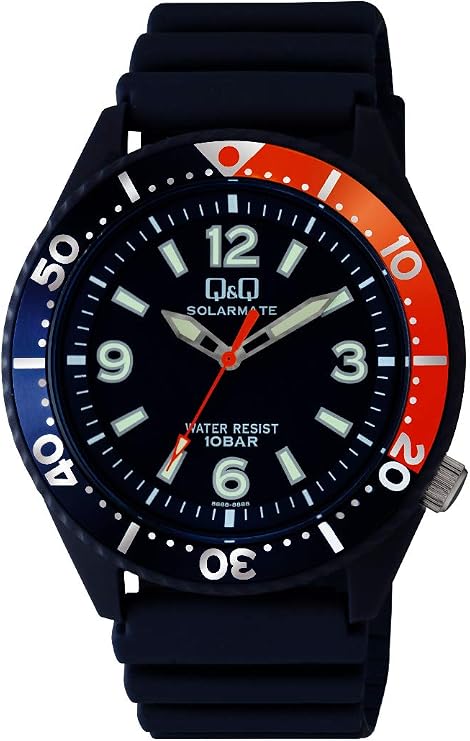 Q&Q H062 Analog Watch, Solar, Waterproof, etc, navy, 1 piece