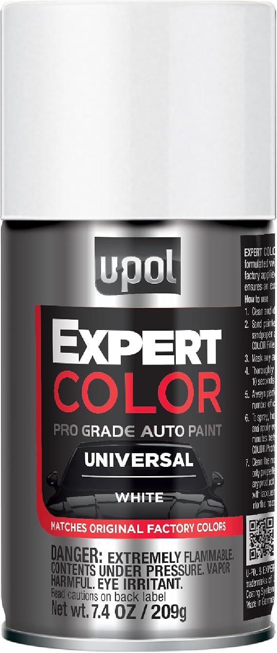 U-POL Expert Color Universal, Automotive Spray Paint, Professional Grade, Long-Lasting, Easy-To-Use, White