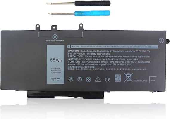 GJKNX 68WH Laptop Battery for Dell Latitude 5480 5580 5280 5288 5488 5580 5590 5591 5490 5491 5495 E5480 E5580 E5490 E5590 Precision 15 3520 3530 Series GD1JP DY9NT 5YHR4 451-BBZG 7.6V 4-Cell