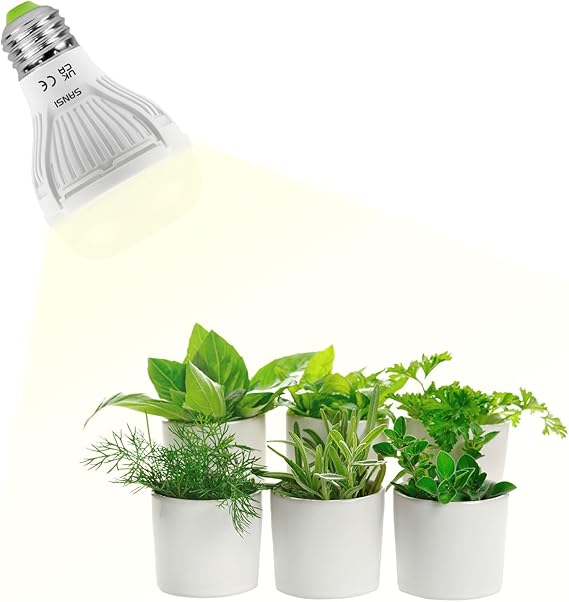 SANSI Grow Light Bulb for Plant 10W 150W eq. Full Spectrum A19 Frosted Lens