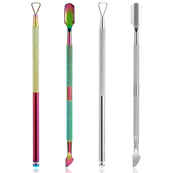 4 PCS Lotto Scratcher Tool,Stainless Steel Scratch Off Tool,2 Style Multi-Use Lottery Scratcher Tools, for Tickets,Stickers, Labels,Cuticle Tools for Professionals and Amateurs