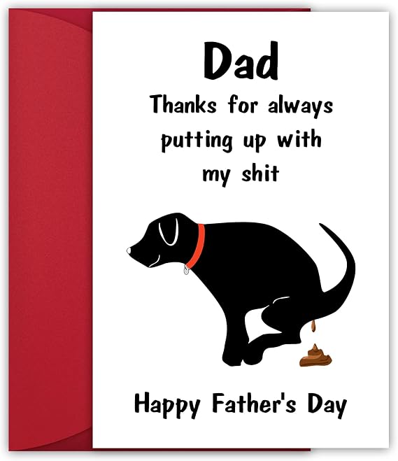 Fathers Day Card Gifts for Husband Dad from Wife Daughter Son Kids, Funny Fathers Day Cards, Dog Dad Gifts for Men Who Have Everything, Gift for Dad Father's Greeting Cards from Dog, Papa Gift Ideas
