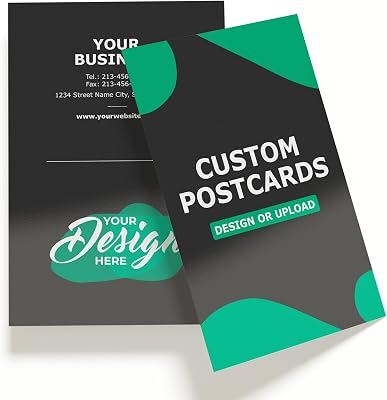 GotPrint Custom Postcards Upload Your Design or Text, 4x6 inches, Vertical, Front and Back, 14 pt Thick Glossy Cardstock, 4x6, 250 Qty