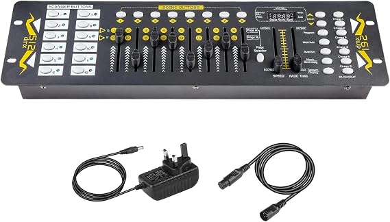 DMX Controllers Lighting, DJ Light Controller for Live House, DMX Controller 512 for Stage Light, 192CH DMX Lighting Controller for Family Party.