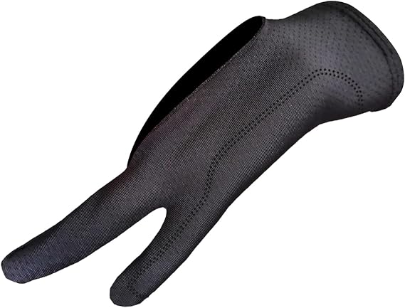 Drawing Glove, 2 Pieces Two Finger Tablet Gloves, 8.19x3.35 Inches Right and Left Hand Breathable Artist Wraps to Graphic Tablets, Paper Sketching, Digital Drawing for Students, Professionals
