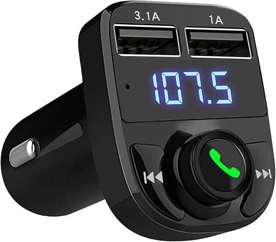 LIHAN Bluetooth Car Adapter 5.3, FM Transmitter, Dual USB Charger
