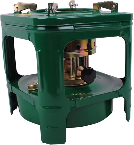 Portable Kerosene Stove for Outdoor Camping, 8-Wick, Small Windproof Kerosene Stove, for 2-3 Persons, Green