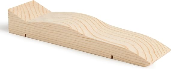 Pinewood Pro Mustang-Style Pre-Cut Pine Derby Car Body | Pre-Drilled | Aerodynamic silhouette with pre-drilled axle and weight holes. BSA compliant. Fully customizable pine wood block.