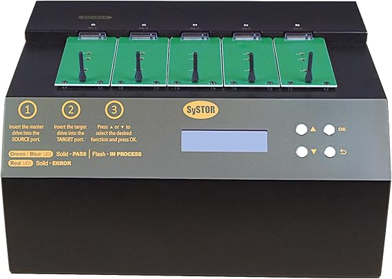 Systor 1 to 4 M.2 SATA & M.2 NVMe Duplicator - 18GB/Min - SYSNVME-YL03REG04