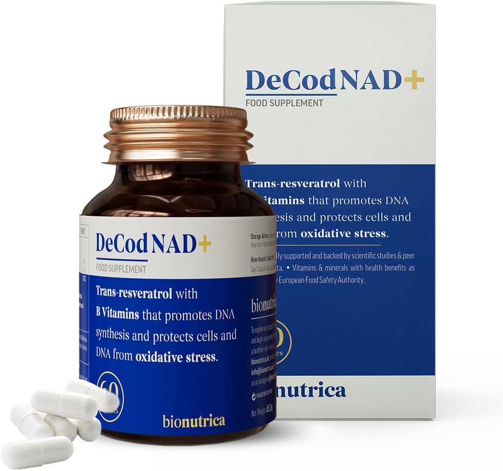 DeCod NAD | NMN Supplement | High Potency Trans-Resveratrol | Promotes DNA Synthesis & Protect Cellular Level | | Longevity & Anti-oxidant | Gluten-Free | Non-GMO - 60 Capsules
