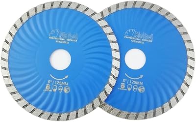 SHDIATOOL Diamond Waved Turbo Blade Dia 5 Inch Pack of 2 Cutting Concrete Brick Tile Granite Marble Masonry