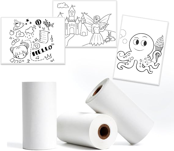 HPRT Thermal Sticker Paper 3 Rolls - 57mm*30mm,Compatible with HPRT L8/ M02/M02S/iDPRT S1Mini Prtiner,Suitable for Photo Printing, for DIY,Study,Notes, List,White Adhesive Thermal Paper